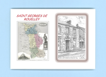 Cartes Postales impression Noir avec dpartement sur la ville de ST GEORGES DE ROUELLEY Titre : mairie