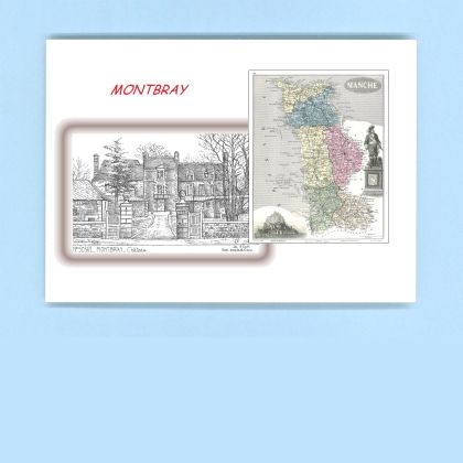 Cartes Postales impression Noir avec dpartement sur la ville de MONTBRAY Titre : chateau (mairie)