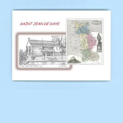 Cartes Postales impression Noir avec dpartement sur la ville de ST JEAN DE DAYE Titre : mairie