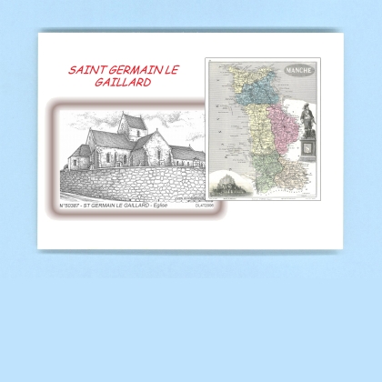 Cartes Postales impression Noir avec dpartement sur la ville de ST GERMAIN LE GAILLARD Titre : eglise