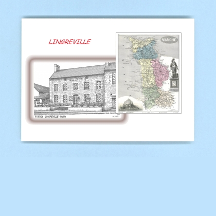 Cartes Postales impression Noir avec dpartement sur la ville de LINGREVILLE Titre : mairie