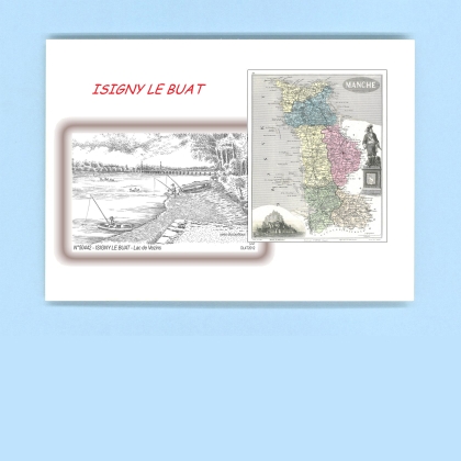 Cartes Postales impression Noir avec dpartement sur la ville de ISIGNY LE BUAT Titre : lac de vezins