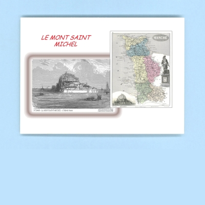 Cartes Postales impression Noir avec dpartement sur la ville de LE MONT ST MICHEL Titre : a maree basse