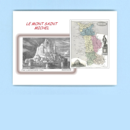 Cartes Postales impression Noir avec dpartement sur la ville de LE MONT ST MICHEL Titre : l abbaye