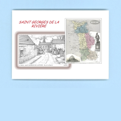 Cartes Postales impression Noir avec dpartement sur la ville de ST GEORGES DE LA RIVIERE Titre : rue de la raterie