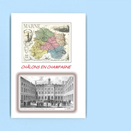 Cartes Postales impression Noir avec dpartement sur la ville de CHALONS EN CHAMPAGNE Titre : ecole des arts et metiers