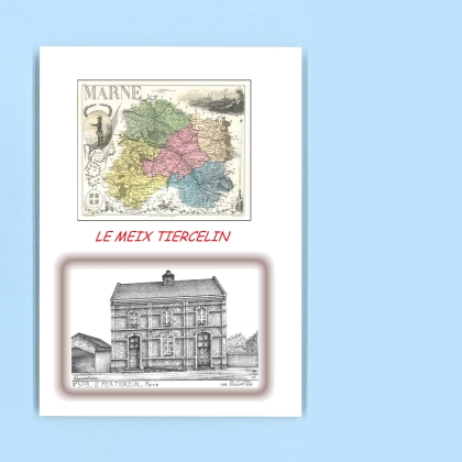 Cartes Postales impression Noir avec dpartement sur la ville de LE MEIX TIERCELIN Titre : mairie