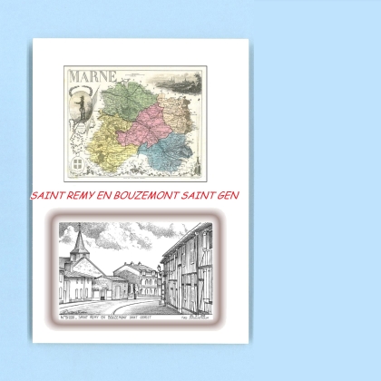 Cartes Postales impression Noir avec dpartement sur la ville de ST REMY EN BOUZEMONT ST GEN Titre : vue