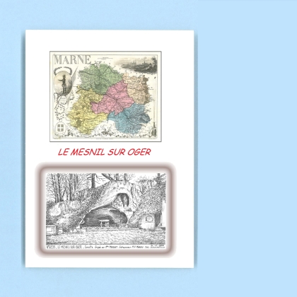 Cartes Postales impression Noir avec dpartement sur la ville de LE MESNIL SUR OGER Titre : grotte erigee par mr Louis Mol