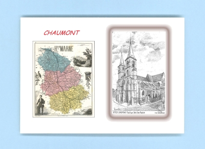 Cartes Postales impression Noir avec dpartement sur la ville de CHAUMONT Titre : basilique st jean baptiste