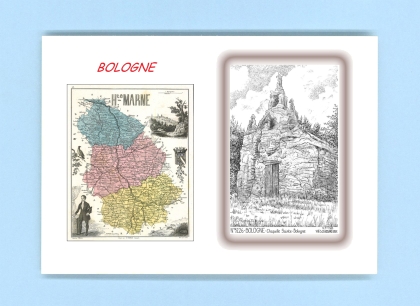 Cartes Postales impression Noir avec dpartement sur la ville de BOLOGNE Titre : chapelle ste bologne