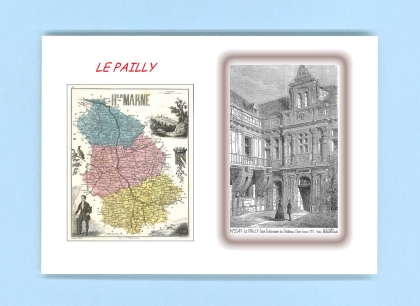 Cartes Postales impression Noir avec dpartement sur la ville de LE PAILLY Titre : cour interieure du chateau