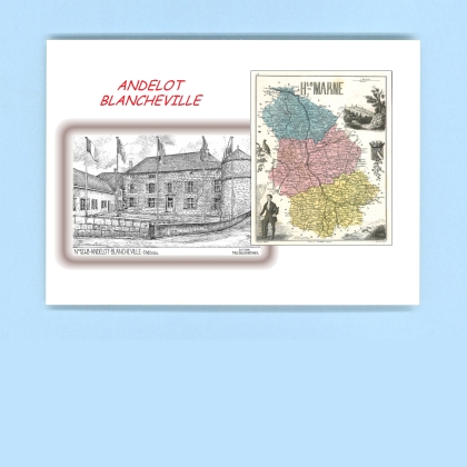 Cartes Postales impression Noir avec dpartement sur la ville de ANDELOT BLANCHEVILLE Titre : chateau