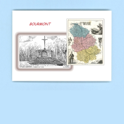 Cartes Postales impression Noir avec dpartement sur la ville de BOURMONT Titre : calvaire du cona