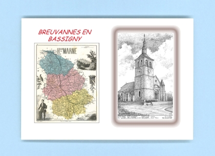 Cartes Postales impression Noir avec dpartement sur la ville de BREUVANNES EN BASSIGNY Titre : eglise st remi