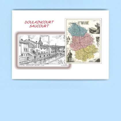 Cartes Postales impression Noir avec dpartement sur la ville de DOULAINCOURT SAUCOURT Titre : canal