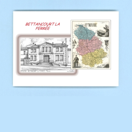 Cartes Postales impression Noir avec dpartement sur la ville de BETTANCOURT LA FERREE Titre : mairie