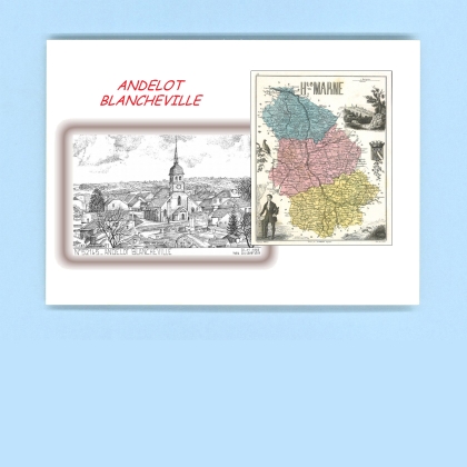 Cartes Postales impression Noir avec dpartement sur la ville de ANDELOT BLANCHEVILLE Titre : vue