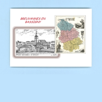 Cartes Postales impression Noir avec dpartement sur la ville de BREUVANNES EN BASSIGNY Titre : vue