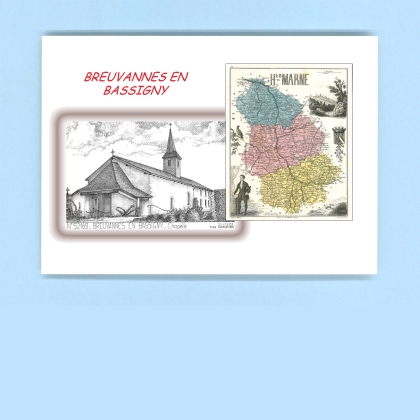 Cartes Postales impression Noir avec dpartement sur la ville de BREUVANNES EN BASSIGNY Titre : chapelle