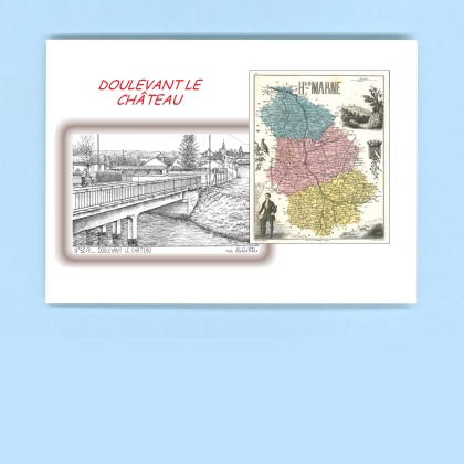 Cartes Postales impression Noir avec dpartement sur la ville de DOULEVANT LE CHATEAU Titre : vue