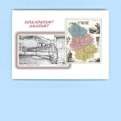 Cartes Postales impression Noir avec dpartement sur la ville de DOULAINCOURT SAUCOURT Titre : vue
