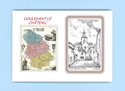 Cartes Postales impression Noir avec dpartement sur la ville de DOULEVANT LE CHATEAU Titre : vue