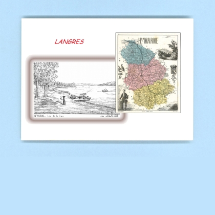 Cartes Postales impression Noir avec dpartement sur la ville de LANGRES Titre : lac de la liez