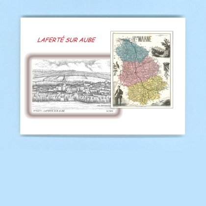 Cartes Postales impression Noir avec dpartement sur la ville de LAFERTE SUR AUBE Titre : vue