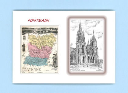 Cartes Postales impression Noir avec dpartement sur la ville de PONTMAIN Titre : basilique