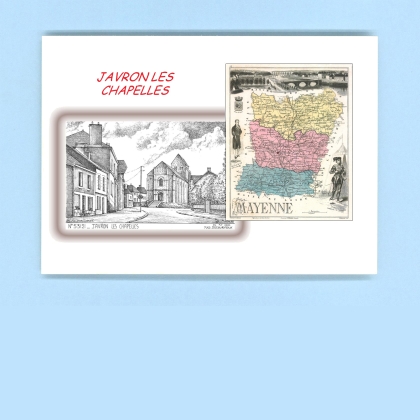 Cartes Postales impression Noir avec dpartement sur la ville de JAVRON LES CHAPELLES Titre : vue