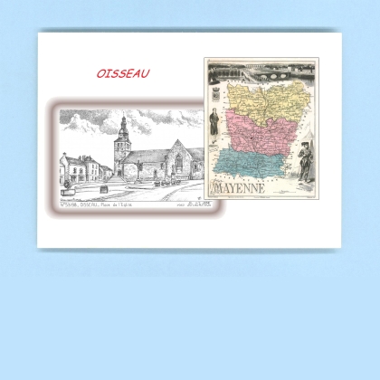 Cartes Postales impression Noir avec dpartement sur la ville de OISSEAU Titre : place de l eglise