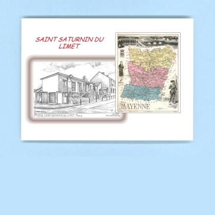 Cartes Postales impression Noir avec dpartement sur la ville de ST SATURNIN DU LIMET Titre : mairie