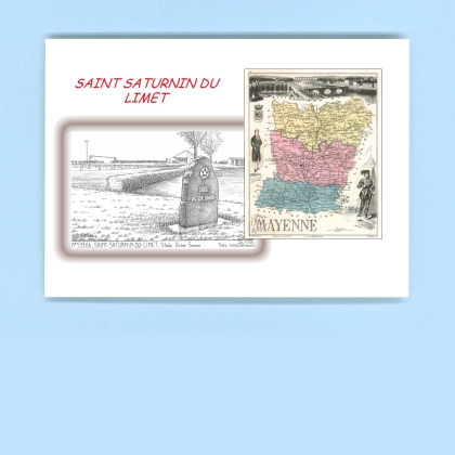 Cartes Postales impression Noir avec dpartement sur la ville de ST SATURNIN DU LIMET Titre : stade victor simon