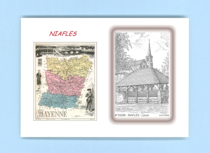 Cartes Postales impression Noir avec dpartement sur la ville de NIAFLES Titre : lavoir