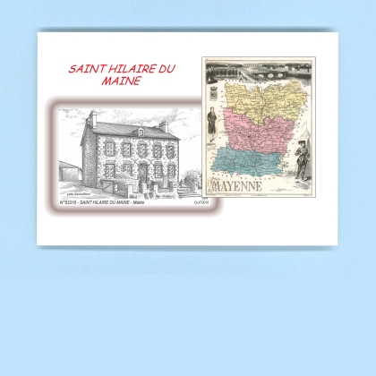 Cartes Postales impression Noir avec dpartement sur la ville de ST HILAIRE DU MAINE Titre : mairie