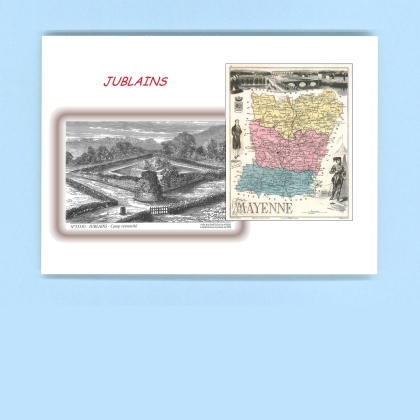 Cartes Postales impression Noir avec dpartement sur la ville de JUBLAINS Titre : camp retranche