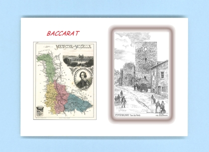 Cartes Postales impression Noir avec dpartement sur la ville de BACCARAT Titre : tour des voues