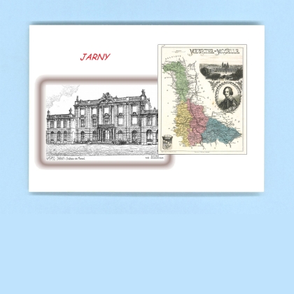 Cartes Postales impression Noir avec dpartement sur la ville de JARNY Titre : chateau de moncel