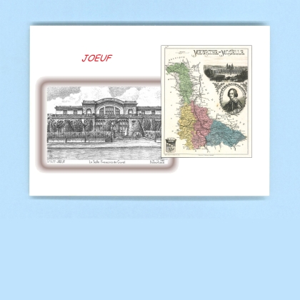 Cartes Postales impression Noir avec dpartement sur la ville de JOEUF Titre : salle francois de curel