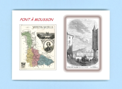 Cartes Postales impression Noir avec dpartement sur la ville de PONT A MOUSSON Titre : vue