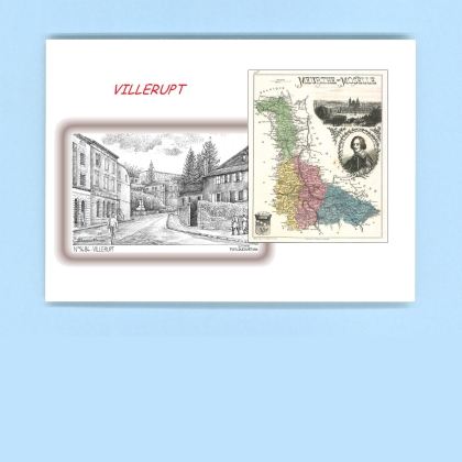 Cartes Postales impression Noir avec dpartement sur la ville de VILLERUPT Titre : vue