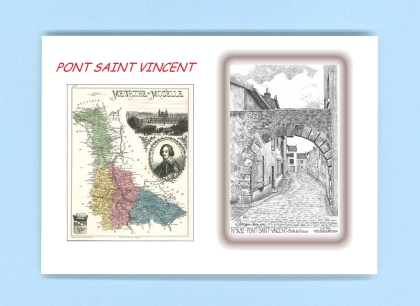 Cartes Postales impression Noir avec dpartement sur la ville de PONT ST VINCENT Titre : porte de france