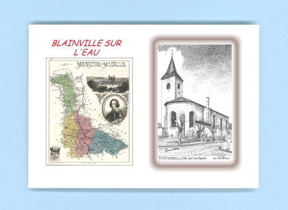 Cartes Postales impression Noir avec dpartement sur la ville de BLAINVILLE SUR L EAU Titre : st jean baptiste