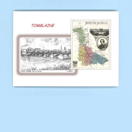 Cartes Postales impression Noir avec dpartement sur la ville de TOMBLAINE Titre : pont sur la meurthe