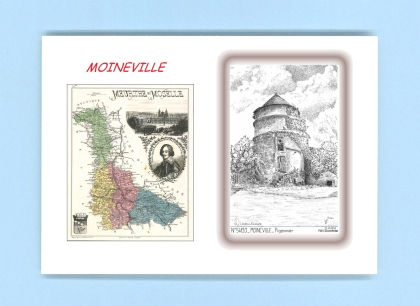Cartes Postales impression Noir avec dpartement sur la ville de MOINEVILLE Titre : pigeonnier