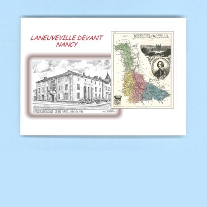 Cartes Postales impression Noir avec dpartement sur la ville de LANEUVEVILLE DEVANT NANCY Titre : hotel de ville