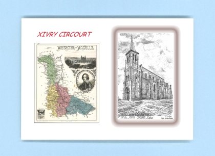 Cartes Postales impression Noir avec dpartement sur la ville de XIVRY CIRCOURT Titre : eglise