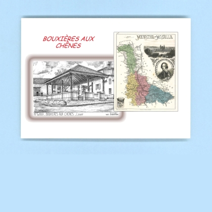 Cartes Postales impression Noir avec dpartement sur la ville de BOUXIERES AUX CHENES Titre : lavoir