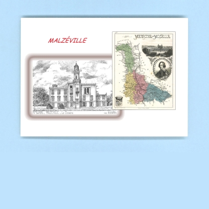 Cartes Postales impression Noir avec dpartement sur la ville de MALZEVILLE Titre : la douera